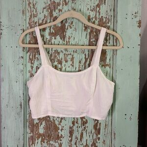 Women’s white 100% cotton Aerie crop top